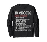 10 Choses Que j’Aime Moteur Essence Style rétro Humour Manche Longue