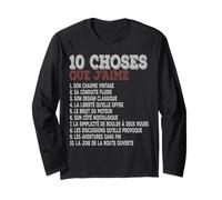 10 Choses Que j’Aime Moteur Essence Style rétro Humour Manche Longue