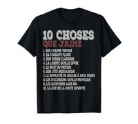 10 Choses Que j’Aime Moteur Essence Style rétro Humour T-Shirt