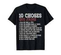 10 Choses Que j’Aime Moteur Essence Style rétro Humour T-Shirt