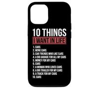 10 Choses Que Je Veux dans la Vie Cars Garage Funny Car Lover Coque pour iPhone 12/12 Pro