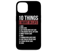 10 Choses Que Je Veux dans la Vie Cars Garage Funny Car Lover Coque pour iPhone 13