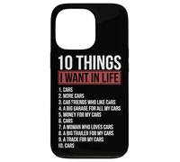 10 Choses Que Je Veux dans la Vie Cars Garage Funny Car Lover Coque pour iPhone 13 Pro