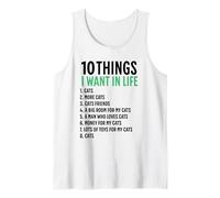 10 choses que je veux dans ma vie : chats, plus de chats, femme Débardeur