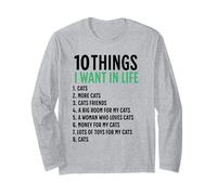 10 choses que je veux dans ma vie : chats, plus de chats, homme Manche Longue
