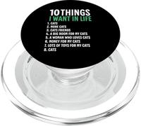 10 choses que je veux dans ma vie : chats, plus de chats, homme PopSockets PopGrip pour MagSafe