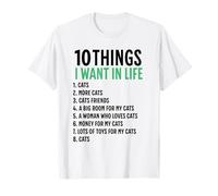10 choses que je veux dans ma vie : chats, plus de chats, homme T-Shirt