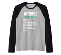 10 choses que je veux dans ma vie : chiens, plus de chiens, femme Manche Raglan