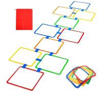10-Circle Squares Jumping Game, Balance Training Interactive Activity | Agility Squares Kids Game Set for Boys Students Sport Lovers Backyard Playground Yard Beach Gym
