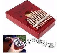 10 Clés Kalimba Sanza Piano Au Pouce Instrument de musique(Rouge)