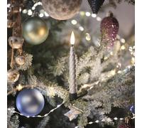 10 Clips Bougies de Noël TruGlow® Argentées avec Télécommande