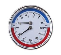 10 cm de diamètre 0-10 bar 0-120 ℃ Convient pour les systèmes de chauffage au sol, thermomanomètre, chaudière, plage de mesure, jauges de température pour moteur de voiture, intérieur et extérieur