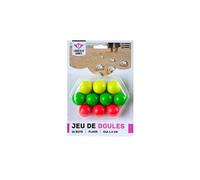 Engelhart Cochonnets en bois Lot de 10 – 3 rouges, 3 jaunes, 4 verts – Ø 30 mm – Mixte