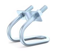 10 colliers de serrage à double étrier en U, galvanisé, pour tube 25x32 mm (1"x3/4")