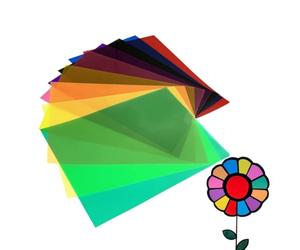 10 Colors Cellophane Sheets - A4 Primary Film Transparent Light Gel