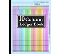 10 Column Ledger Book: Colorful Accounting Log Book for Bookkeeping, 10 Column Columnar Pad for Small Business