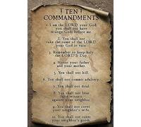 10 Commandements Verset de la Bible nouveauté Cadeau amusant pour la maison Salle de bain Homme Caverne Chambre Salon Restaurant Garage Club Poster Animal Affiche murale Décoration murale Affiche en