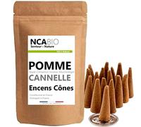 10 Cônes Encens Senteur Pomme Cannelle - Encens Cône 100% Naturel Relaxation Méditation Purification + Brûleur Porte Encens Offert - NCA
