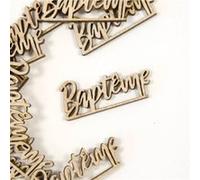 HOBI Tendances Fêtes - 10 CONFETTIS Bois BAPTÈME 4X1.7X0.3CM Nature