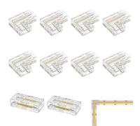 10 Connecteur D'angle Sans Soudure, LED COB Kit Connecteur Ruban, Connecteurs Transparents Sans Espacement 2Pcs Droits Centraux Connector Gapless 8Pcs Connecteur en L pour e Raccordement de Bandes