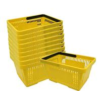 10 corbeilles de vente en plastique avec anse 20 litres 40cm gerbable jaune