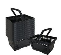 10 corbeilles de vente en plastique avec anse 20 litres 40cm gerbable noir