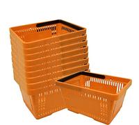 10 corbeilles de vente en plastique avec anse 20 litres 40cm gerbable orange