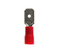 10 cosses languettes mâles Ø6,3mm - Rouge - Zenitech