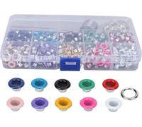 10 Couleur Trousse à outils Grommet Fer Matériau Plastique Stable Structure Coloré Oeillets de Plaquage pour Modification de Vêtements6mm 6mm
