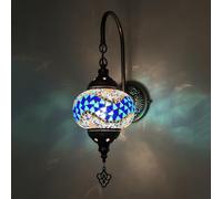 (10 Couleurs Applique Murale Marocaine Turque Lampe Murale en Verre mosaïque Lampe Murale 1 lumière Lanterne Appliques murales pour la décoration de la Maison Salle à Manger Café Bar Allée Couloir, H