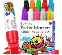 10 Couleurs Marqueur Acrylique, 15mm Jumbo Stylo De Peinture Acrylique, 3 En 1 Graffiti Marqueurs, Feutre Peinture Acrylique Pour Verre Permanent, Bois, Pierre, Ceramique, Plastique Porcelaine