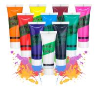 10 Couleurs Peinture Lavable,Peinture au Doigt,Peinture au Doigt Lavable,Tubes de Peinture au Doigt,Fournitures de Peinture Artistique(20ml/Tube)