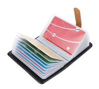10 Couleurs Porte Cartes de Crédit Femme Homme Cuir - 26 Fentes (Noir#2)