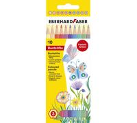 10 crayons de couleur pastel hexagonaux en étui carton