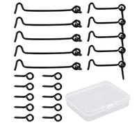 10 Crochets De Loquet De Porte Avec Boîte De Rangement Transparente - Serrure À Œillet, Extérieur Et Intérieur - Petit Crochet Et Loquet