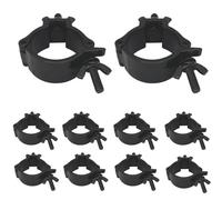 10 Crochets Professionnels en Aluminium Noir pour Trusses 48-52mm - Fixation Rapide et Sécurisée pour Éclairage Scénique