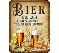 10 ct. Teurer - Plaque en tôle imprimée de haute qualité - Dimensions 22x17 cm