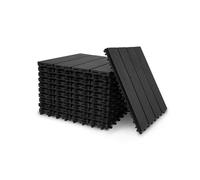 10 Dalles de Terrasse en noir Clipsable Résistant Aux Forte et Basses Températures 30 X 30 cm Revêtement Extérieur Pour Jardin Balcon Piscine