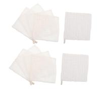 10 Débarbouillettes Garçon Fille en Coton Six Couches Blanches | Douces et Respirantes, Format Compact, pour Nouveau-nés, Mains et Bave, Usage Bain