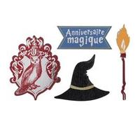 10 décorations sorcier bois 6x5.5cm et 8x1.5cm - chalayer 000791600000099 Rouge G