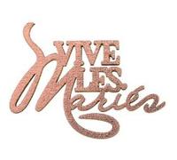 10 décorations vive les mariés bois 6x4.4cm - chalayer 000795900000020 Rose G