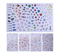 10 Dessins Noël Halloween Cadeau Transfert D'eau Conseils Nail Art Autocollant Décalcomanies Noël Bricolage Décor Manucure Styles Décoration D'ongle