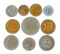 10 DIFFÉRENTES Monnaies MAROCAINES: SANTIMAT, FRANCS, DIRHAM. Depuis 1957. PIÈCES Mixtes