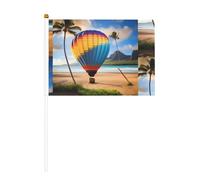 10 drapeaux à air chaud hawaïens imprimés double face 14 x 20,8 cm, adaptés pour les activités d'équipe encourageant