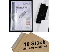 10 Durable Dossier à Pince Duraclip 30, Films Rigides Jusqu'À 30 Feuille Blanc +