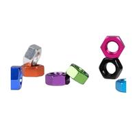 10 écrous hexagonaux colorés en alliage d'aluminium (tailles M3, M4, M5, M6) - Légers(Dark Red,M4)