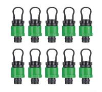 10 embouts goutte à goutte pour tuyaux DN17 de 16 mm, verrouillage étanche avec insert vert, idéal pour les systèmes d'irrigation de jardin, connexion sécurisée jusqu'à 30 psi, installation facile par