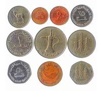 10 Emirats Arabes pièces du Moyen-Orient Emirates (UAE) l’Asie Occidentale Vieux Fils de pièces de Collection. Choix Parfait pour Votre Tirelire, Porte-Monnaie ET Album pour LA Monnaie