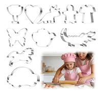 10 emporte-pièces ménagers, en acier inoxydable-adaptés aux fêtes, aux vacances et à un usage quotidien- tailles allant de 6 cm à 12 cm