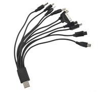 10 en 1 Connecteur de Câble de Charge USB Multifonction avec Gaine en PVC Sortie 5V/1A Compatible avec Nokia, Motorola, etc